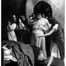 A monk gets arrested in the cell of a monastery as a woman hides in bed beneath the sheets