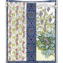 Plate showing samples of printed fabric with floral design