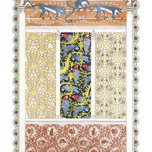 Plate showing Wallpaper design with monkeys, parrots, and foliated design