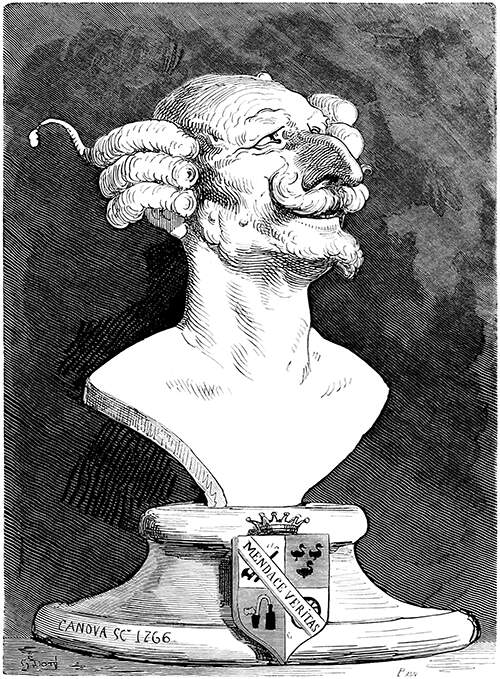Imaginary bust of Baron Munchausen whimsically attributed to Antonio Canova