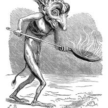 The demon Ukobach is said to be the inventor fireworks and usually depicted with a flaming body