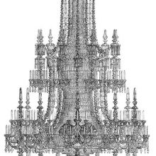 Cut glass chandelier designed by Perry, of Bond Street, in the style of the eighteenth century
