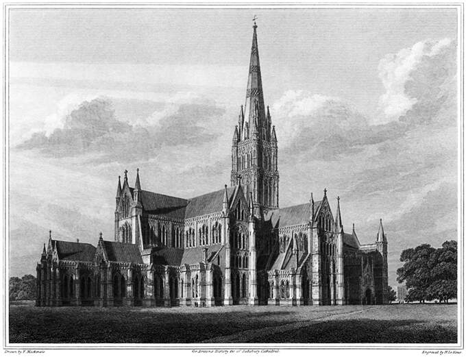 View of Salisbury Cathedral as seen from the North-East