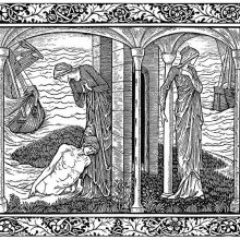 Phyllis rescues Demophon after the sinking of his ship and sees him sailing away again
