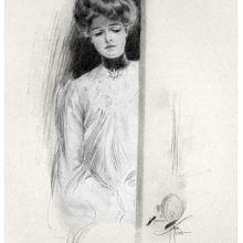 A woman is seen entering a room, her body still half-hidden by the door
