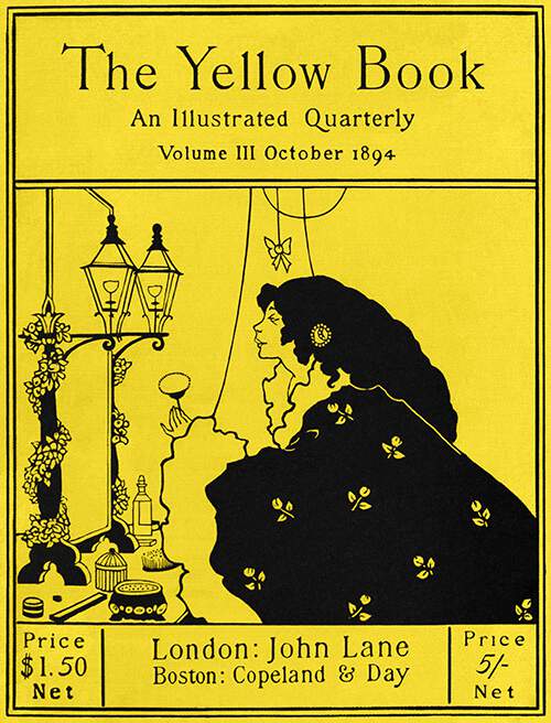 Front cover of the third issue of the Yellow Book showing a woman at her dressing table