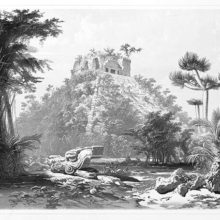 El Castillo, in the ancient Mayan city of Chichen Itza, is seen rising between trees