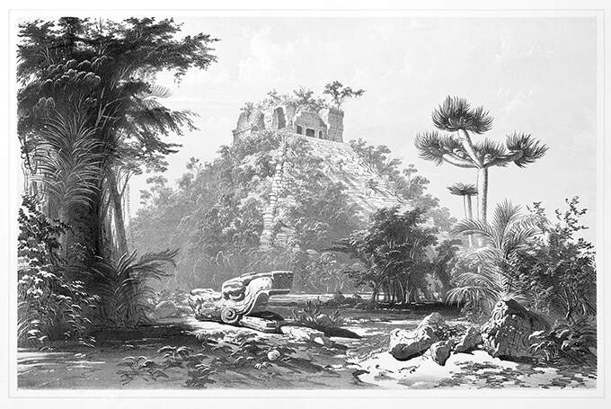 El Castillo, in the ancient Mayan city of Chichen Itza, is seen rising between trees
