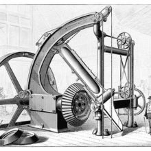 Perspective view of the Corliss gear cutter, designed for cutting the teeth of large bevel gears