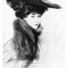 Portrait in three-quarter view of Consuelo Vanderbilt, then Duchess of Marlborough