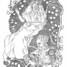 A queen and a king have been struck by sleep in the midst of their daily activities