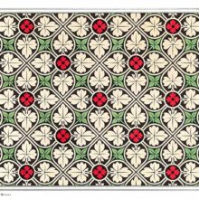 Color plate showing a symmetrical pattern with foliage and floral designs