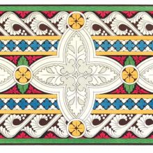 Color plate showing a decorative design with laterally repeating cross-shaped foliage motifs