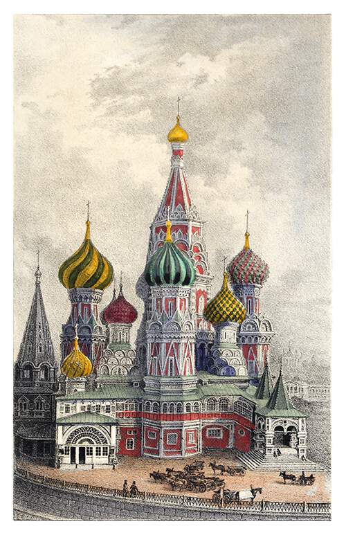 Saint Basil's Cathedral on the Red Square, Moscow, as seen from slightly above ground level