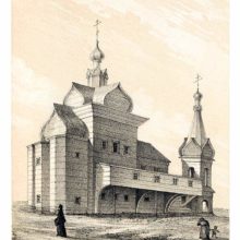 The wooden church of the Gethsemane skete, or hermitage, part of the Trinity Lavra of St. Sergius