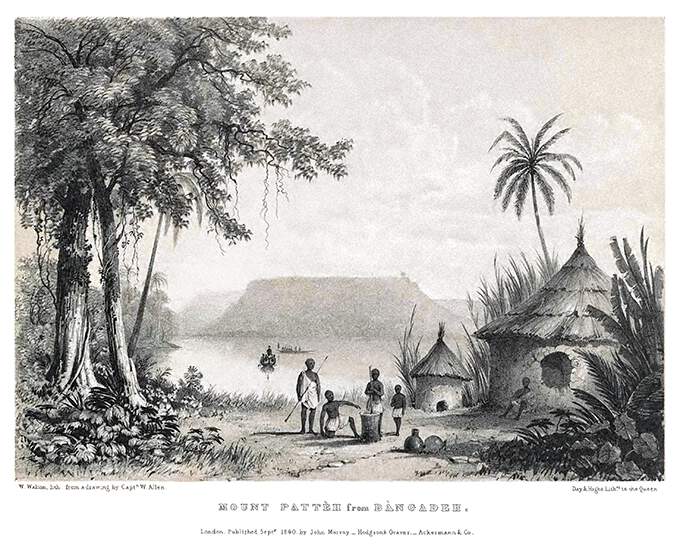 Mount Patti is seen in the distance from the east bank of the Niger River