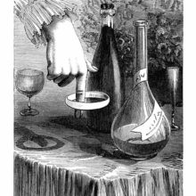 A woman's hand is seen with a napkin ring made to spin around the tip of the forefinger