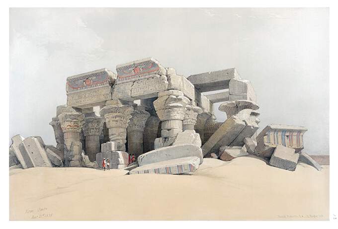 View of the the temple of Kom Ombo, Upper Egypt, as it stood in 1838 before reconstruction
