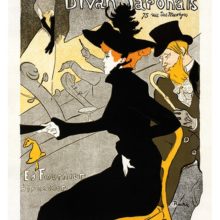 Belle-Époque poster advertising the Divan Japonais and showing the interior of the cabaret.