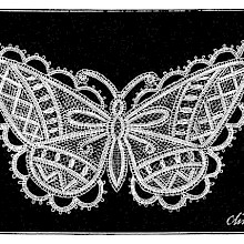 Lace design based on the shape and aspect of the emperor butterfly