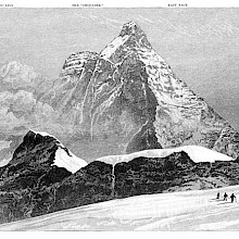 View of the south face of the Matterhorn as seen from Theodul Pass