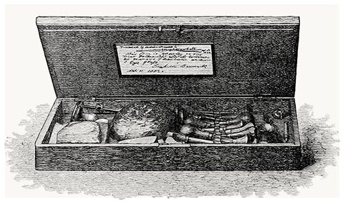 Thomas Bewick’s box of engraving tools, from a drawing by Joseph Crawhall